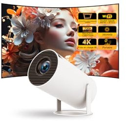 [Auto Keystone] Proyector Inteligente con Wi-Fi 6 Bluetooth 5.4, 1080P 4K Soporte, Android 11, Apps Integradas, Mini Proyector Portatil Compatible con HDMI/iOS/Android/US LYNCAST HY300 Pro