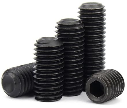 Muarted 20/30/50 Stück M2 / M2.5 / M3 / M4 Gewindehülsen-Kopflose Schraube DIN916 Sechskantschraube ohne Kopf Madenschraube, Schwarz, legierter Stahl, Güteklasse 12.9(2mm (50pcs),M2)