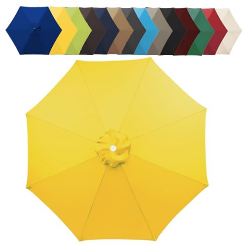 Toit de rechange imperméable pour parasol de terrasse en plein air, parasol de marché, parasol de plage, épais et solide, adapté pour 6/8 baleines, parasol, 6,5 pieds, marron