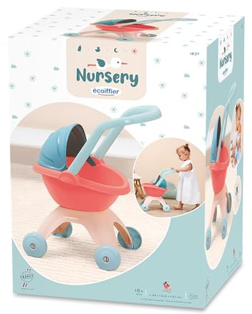 Ecoiffier 1837 - Cochecito Infantil a Partir de 18 Meses, Juguete de imitación, para pasear, bebé como los Padres, como Les Grands, de plástico Resistente