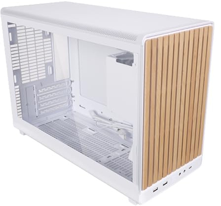 Lian Li A3-26.3L Micro Form Factor Chassis - Wood Front & Side Tempered Glass Panel - Supports 360mm AIO-Modularity Design for M-ATX, ITX Motherboard-DAN Cases Collaboration - White (A3W-WDG)