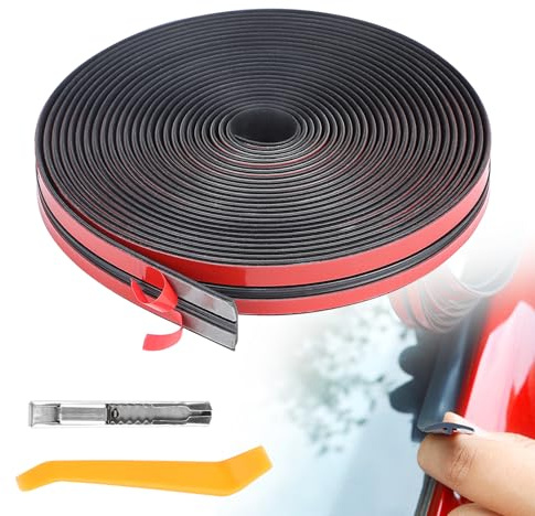 EFUTURETIME 6m Gummidichtung Windschutzscheibe 19mm T-Form Selbstklebend | Universal Frontscheiben-Dichtung für Auto und Schiebedach, Schwarz