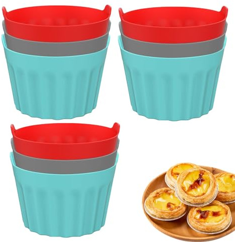 Torta Ramekins, stampo da forno a cupcake friggitore ad aria | Set di stampi da forno, per gli friggibili, antiaderente per torte, muffin, crostate