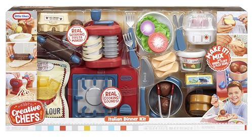 Little Tikes Creative Chefs Italian restaurangkit – med Make It Mix och 33 realistiska redskap, rollspels-matlagningsset, inte ätbart, lämplig för pojkar och flickor från 3 år