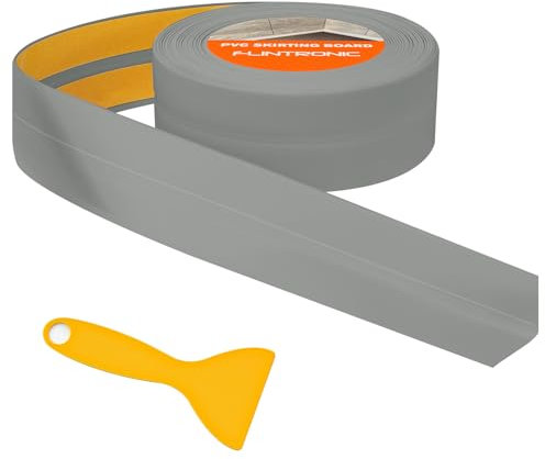 Flintronic Bath Sealant Strip, 5M/16.4FT Self Adhesive Caulk Strip Sealant Tape, Waterproof Sealing Tape for Bathroom, Toilet, Kitchen, Bathtub, Wall Corner, Shower (Gray, 19 x 19mm)