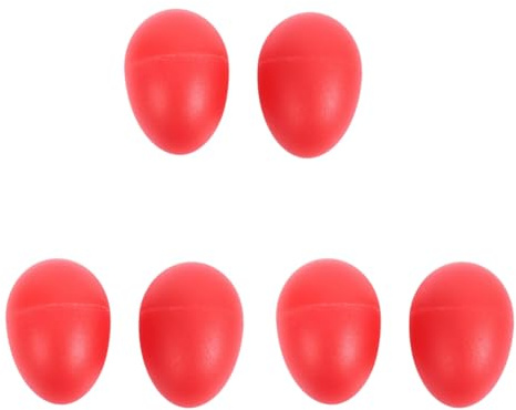 PAGJHRFJG 3 Paar Kunststoff Percussion Musical Ei Maracas Shaker Rot