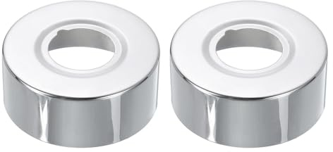 sourcing map 2 flange per braccio doccia, diametro esterno 6 cm, spessore 2,5 cm, piastra di copertura idraulica in acciaio inox, per tubi di diametro 2,5 cm, argento