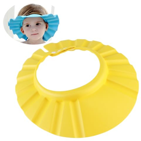 Milisten Adjustable Baby Shower Hat with Heat-Resistant Sturdy Elastic Eva Material and Plastic Snap Buttons, Ultra-Light Waterproof Shampoo Cap for Boys and Girls Bath Time Protection