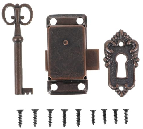 NOLITOY Schrankschloss Satz Aus Eisen Metalllegierung Mit Schlüssel Vintage Schubladenschloss Für Schmuckkästchen Und Schränke Mit Montageschrauben
