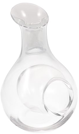 SOIMISS Pichet à Vin en Verre de 385ml Design Concave, Pratique et Facile à Observer, Distributeur Élégant pour Vin et Eau, Adapté à Tous les Contextes