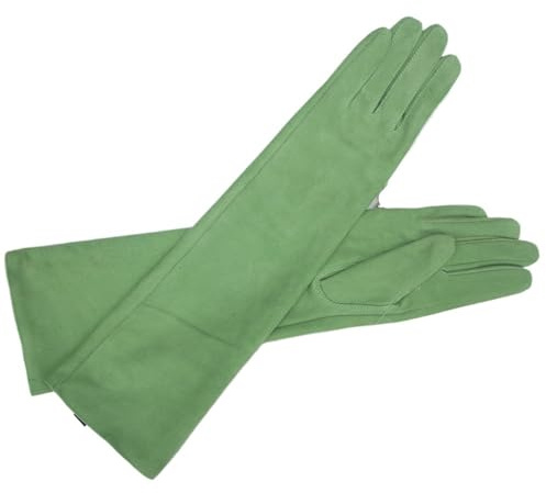 HEUchuan Lange Lederhandschuhe for Damen, Leder, Party, Abend, echtes, lange Handschuhe für Partys, Bankette