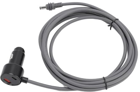 Acouto Cable de Alimentación de para Automóvil de 10 Pies Configuración Rápida Carga USB y Tipo C Cable de Alimentación de 12 V a 48 V para Antena Parabólica un Enchufe Digital C de de para