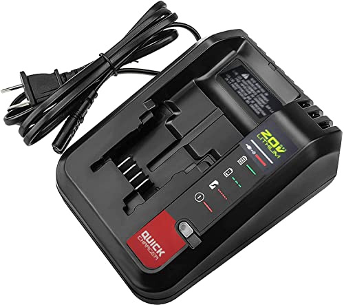 Chargeur rapide de batterie au lithium 20 V compatible avec Black and Decker LBXR20 LBXR2020 LB2X4020 et Porter Cable Batterie au lithium 20 V PCC685L PCC680L PCC681L, PCC692L