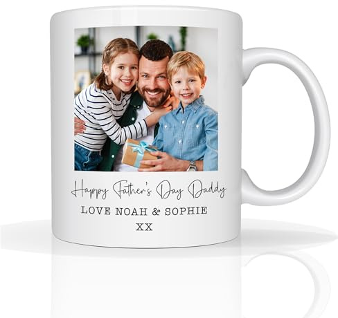 Star Online Personalised Gift for Dad Mug Fathers Day Custom Photo 11oz Ceramic Coffee Cup Best Dada Ever Daddy Birthday Presents Dishwasher Safe (Custom Photo)
