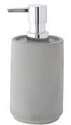 axentia 126714 Seifenspender Turin - Pumpspender - Seifenschaumspender für 300ml, Badezimmer, Dusche und Gäste-WC - Lotionspender aus Beton, Stein, Grau, 8.5 x 8.5 x 17 cm, 1 Einheiten