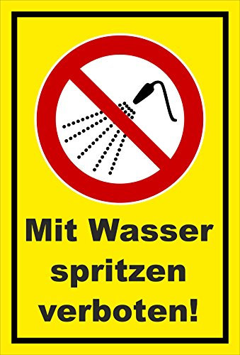 Melis-Folienwerkstatt Aufkleber - Wasser Spritzen verboten - 45x30cm – S00355-009-C