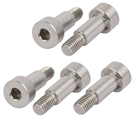 sourcing map 5Stk. 304 Edelstahl Sechskant Schulter Bolzen 10mm Schulterdurchm. 18mm Länge M8 de