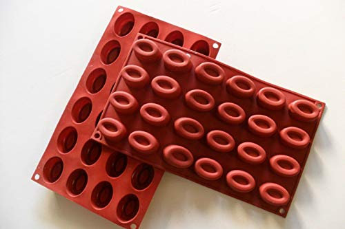 Lapetitecaverne CDGH-MSPF-015 - Moule Silicone 24 Petits Fours/Mini Savarin Ovale 30 X 17,5 Cm