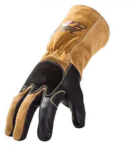 212 Performance Arc Premium Tig Welding Gloves, Grade A Leather, High Dexterity, Kevlar Thread, Open Cuff, Brown and Black, XXX-Large