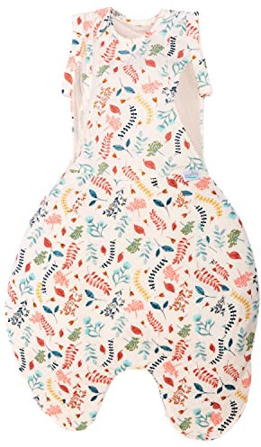 Purflo Schlafsack für Neugeborene, 2.5 Tog, für alle Jahreszeiten, 0–4 Monate, atmungsaktiver Schlafsack für Neugeborene, der mit Ihrem Baby wächst, Hüftgesund,botanisch