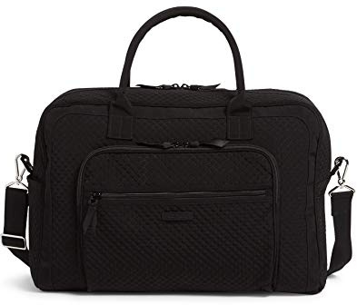 Vera Bradley Damen Microfiber Weekender Travel Bag Reisetasche, Schwarz