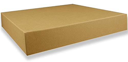 1 Geschenkschachtel Quadratisch - Kraftpapier mit Deckel - Innen-Maße: 24x24x4 cm - Geschenkbox,Aufbewahrungsbox,Fotobox,Archivschachtel,Dokumentenbox