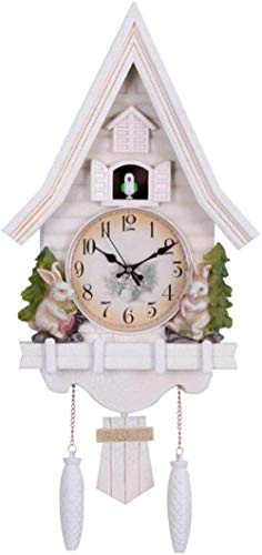 CLQ Orologio a cucù Orologio da Chalet Tradizionale della Foresta Nera Orologio al Quarzo Fatto a Mano Decorazione murale,