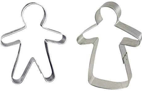 Lares Große Ausstecher/Ausstechformen Sets - Größe von 14cm - aus Weißblech - 2er Set Martinsmann + Frau - Made in Germany