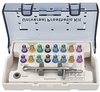 XUX Implant Torque Wrench Ratchet 10-70NCM 16 Pcs Screw Driver Universal Restoration Tools Kit