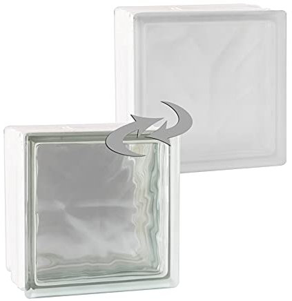 Fuchs Design THERMO BLOCK, 3x Glasbaustein Wolke Weiß, 19 x 19 x 12 cm, einseitig satiniert, Wärmedämmung: Ug 1,2