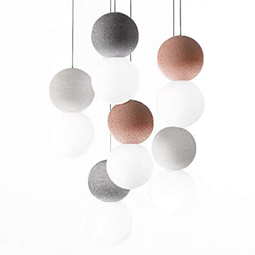 Lampadario Moderno Gea Luce Sfera S6 Vetro Cemento Lampada Sospensione