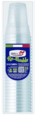Dopla 3671025 Lot de verres réutilisables en plastique Transparent Cl 25
