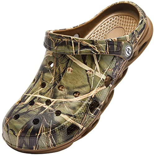 HOBIBEAR Unisex Garden Clogs Shoes Slippers Sandals for Men (Walnut,Women 11.5/Men 10.5)