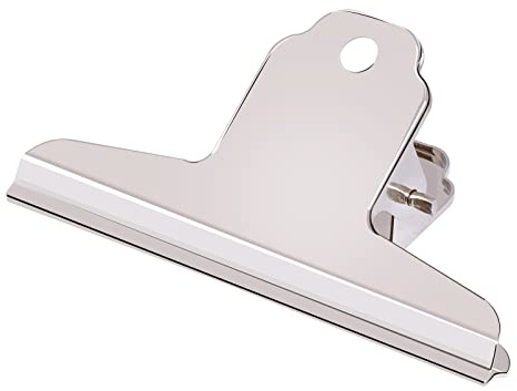 GUOKOFF 145mm Bulldog Clip Raccoglitore, 12 Pezzi Metal Bulldog Clip, Bulldog Binder Clip Bulldog Clip Grandi, Silver Metallo Clip di Bulldog per Ufficio Scuola