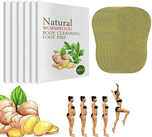 96/160Stück Pure Health Pure Health wermut körper entgiftende Pads, Pure Health lymphatisch entgiftendes ingwer-fußbad, Anti-Schwellungs-Ingwer-Entgiftungspflaster (96Stück - 6Karton)