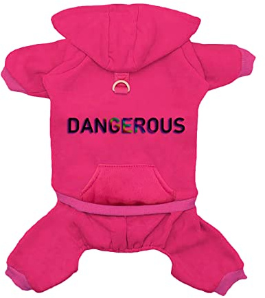 Izefia Hund Hoodie mit Taschenkleidung 4 Beine Jumpsuit Fleece Pullover Winter Sweatshirt Warme Baumwolle Hoodies für Kleine Hund Mittlere Große Katze