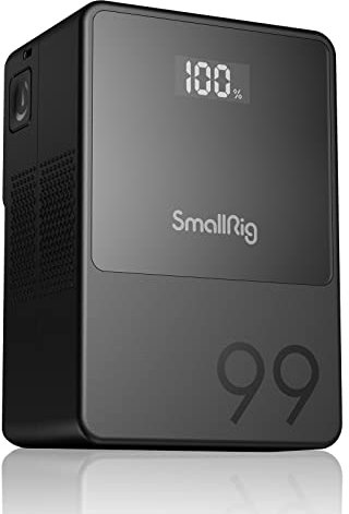 SMALLRIG VB99 Mini V Mount Akku, 6700mAh 99Wh 14.8V mit OLED Screen, V Mount Battery für Fotografen und Filmemacher, Unterstützt 65W PD USB-C Schnellladung, D-TAP, USB-A, DC-Anschlüsse Schwarz - 3580B