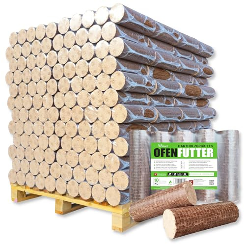 1000kg Palette 100x10kg Nestro Hartholzbriketts Buche und/oder Eiche Brenn Kamin Ofen Heiz Holz Gluthalter Brennholz Premium Öko Holzbriketts | Energie Kienbacher