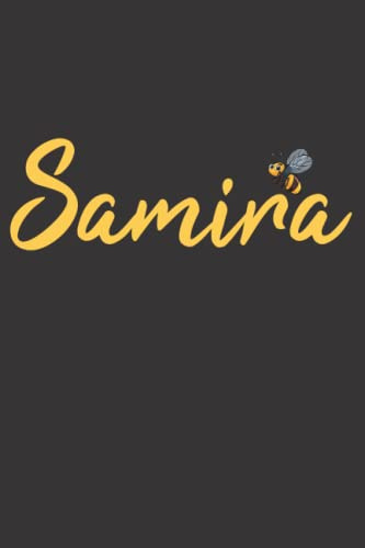 Samira Notizbuch: Personalisiertes Notizbuch/Tagebuch mit Namen für Samira , Geburtstagsgeschenk für Mädchen und Frauen, Größe 6 x 9, 100 Seiten, ... schwarz mit gelber Schrift und einer Biene.