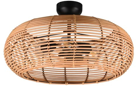Trio-Leuchten Deckenleuchte, Rattan, Natur E27