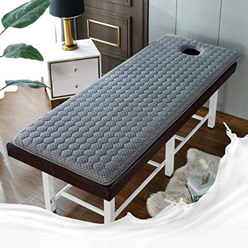KKCD Materasso per Lettino Estetico A Testa Tonda con Foro per La Respirazione Cuscino Antiscivolo per Lettino da Massaggio in Memory Foam Coprimaterasso per Lettino Spa,Style,60x180cm