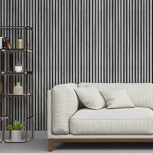 Acoustic Wall Panels 2400x600 mm – Wood Slat Wall Panels for Feature Walls – Sound Absorbing Wood Panels for Walls - Slat Wall Panelling for Living Room, Bedroom & Office – Goods Emporium (Grey Oak)
