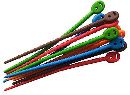 10 Bridas de Silicona para Bolsas Cremallera y Llaves