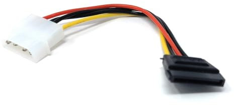 DRUT 15cm Molex LP4 4 pin to SATA 15 pin Power Adapter Lead Cable for SATA Hard Drives, DVD-RW, Blu Ray Player/Recorders, PCI-Express Cards (1)