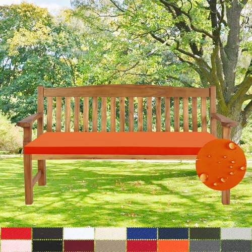 PHUSTJKL Bankkissen Bankauflage Outdoor Wasserdicht Stuhlkissen, 3CM Dicke rutschfeste Waschbar Abnehmbarem Gartenbankauflage, Sitzkissen für Gartenmöbel Schaukel Terrasse Drinnen, 110X45X3CM