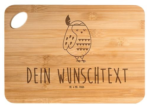 Mr. & Mrs. Panda Personalisiertes Schneidebrett Eule Federschmuck - Personalisierte Geschenke, Dekoration, Holzbrett Mit Gravur, Selbst Gestalten, Namen, Selber, Owl, Entspannt, Abenteuer