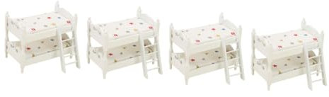 TOYANDONA 4stücke Miniatur Puppenhaus Etagenbett Aus Dollhouse Möbel Mit Leiter Zubehör Für Babypuppen Und Puppenfamilien Realistische Details Für Kreative Spielwelten