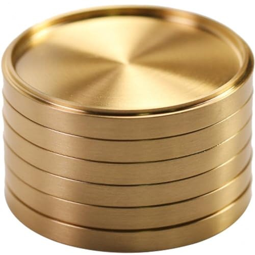 Luxylei Getränke-untersetzer, 6 Stück, Messing-Tee-servier-untersetzer, Vintage-Messing-untersetzer, Teetassen-Kissen, Hitzebeständig, Tee-serviermatte, Getränkehalter Für Zuhause