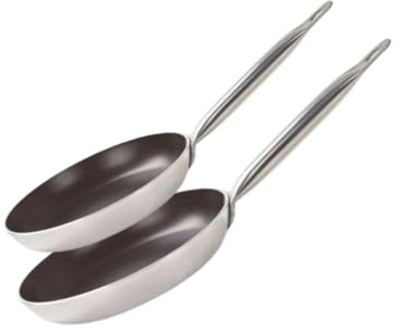 Elo 9803550 set med 2 aluminiumstekpannor, induktionsspis, non-stick panna, aluminium, keramik, rostfritt stål, 24 och 28 cm