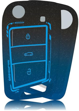 OFFCURVE Schlüsselhülle Glitzer mit Farbverlauf, TPU Autoschlüssel Hülle Schlüsselcover Kompatibel mit VW Volkswagen Golf 7 Variant Polo Tiguan Seat Leon Cupra Skoda Octavia Superb